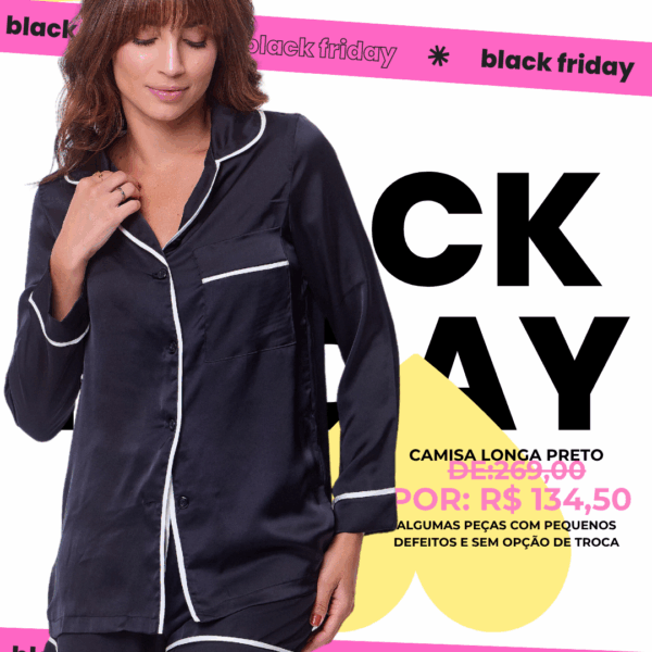 Blusa manga longa- Preta BF